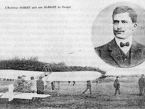 L'aviateur Gilbert et son Blériot